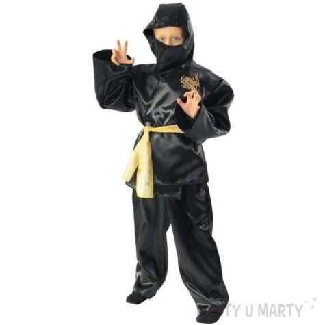 stroj dla dzieci ninja zolty kraszek rozm 110 116 cm