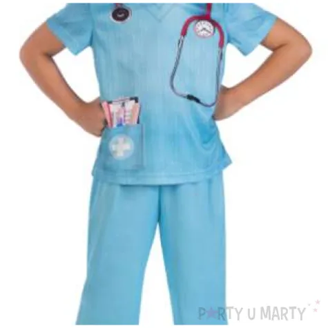 stroj dla dzieci pani doktor eko blekitny amscan 116 120 cm