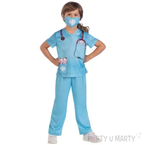 stroj dla dzieci pani doktor eko blekitny amscan 128 140 cm