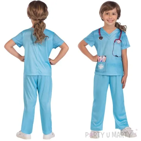 stroj dla dzieci pani doktor eko blekitny amscan 128 140 cm