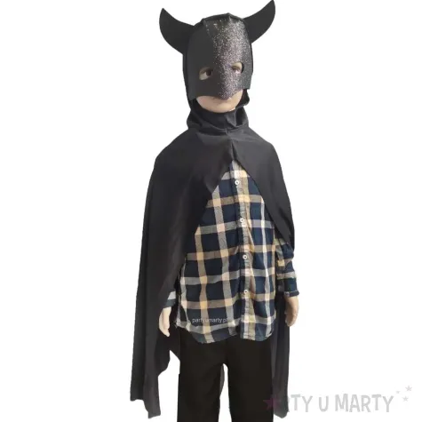 stroj dla dzieci peleryna brokatowy diabel kraszek rozm 104 110 cm