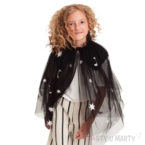 stroj dla dzieci peleryna czarownicy czarny partydeco uniw