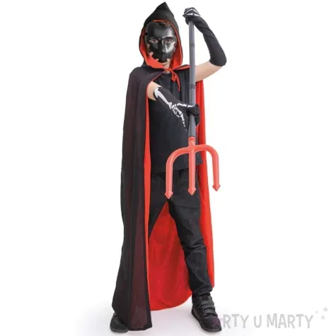 stroj dla dzieci peleryna diabel wampir szkielet czarno czerwony partypal rozm 146 cm