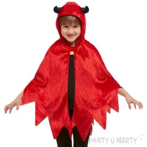 stroj dla dzieci peleryna diabelek smiffys czerwony roz uniw