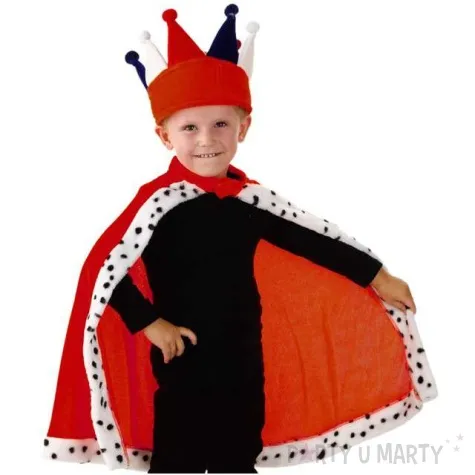 stroj dla dzieci peleryna krola folat czerwona roz uniw