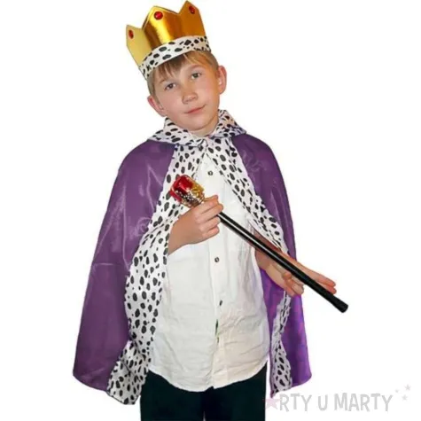 stroj dla dzieci peleryna krola kraszek fioletowa roz uniw