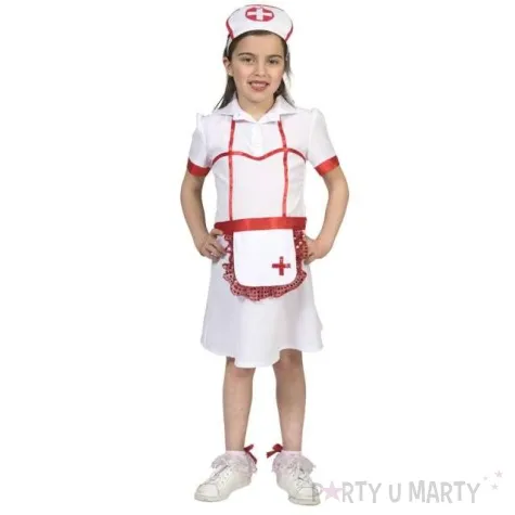 stroj dla dzieci pielegniarka bialy funny fashion 116 cm