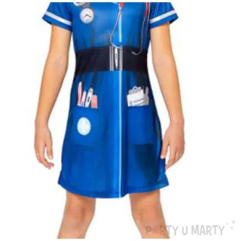 stroj dla dzieci pielegniarka eko niebieska amscan 116 120 cm