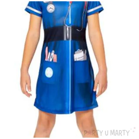 stroj dla dzieci pielegniarka eko niebieska amscan 128 140 cm