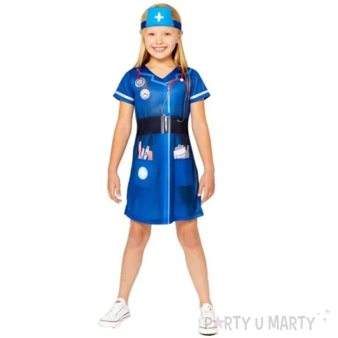 stroj dla dzieci pielegniarka eko niebieska amscan 98 104 cm