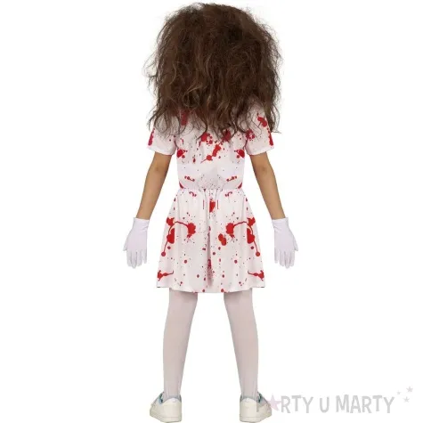 stroj dla dzieci pielegniarka zombie bialy guirca 110 116 cm