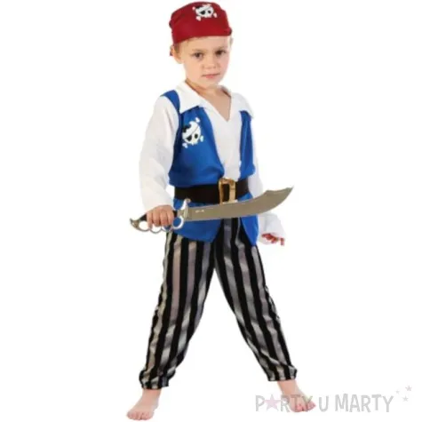 stroj dla dzieci pirat niebieski godan rozm 98 104 cm