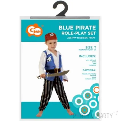 stroj dla dzieci pirat niebieski godan rozm 98 104 cm