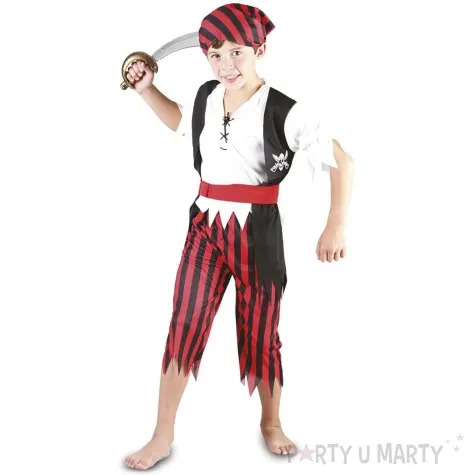stroj dla dzieci pirat spodnie w paski fyasa 122 134 cm