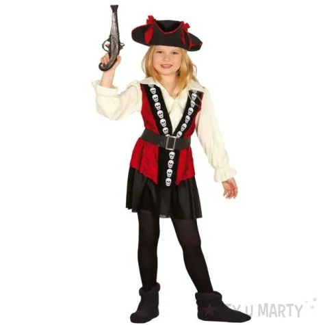 stroj dla dzieci piratka w sukience kolorowa guirca 7 9 lat