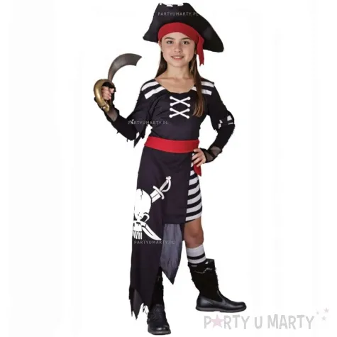 stroj dla dzieci piratka z czaszka roz 110 120