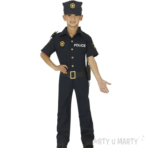 stroj dla dzieci policjant usa czarny guirca rozm 104 116 cm