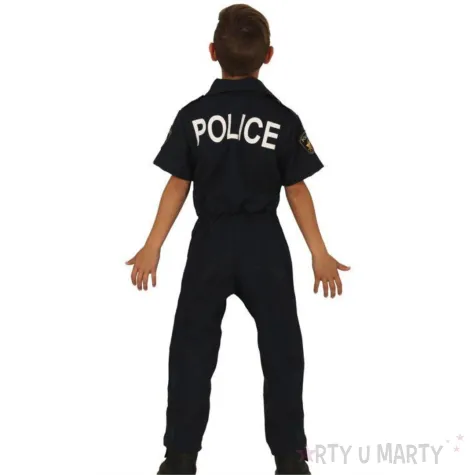 stroj dla dzieci policjant usa czarny guirca rozm 146 152 cm