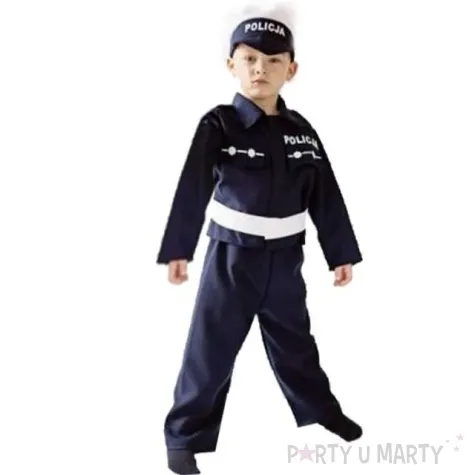 stroj dla dzieci policjant w mundurze partytino 134 140 cm