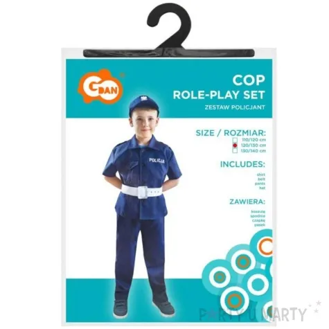 stroj dla dzieci polski policjant granatowy godan 120 130 cm