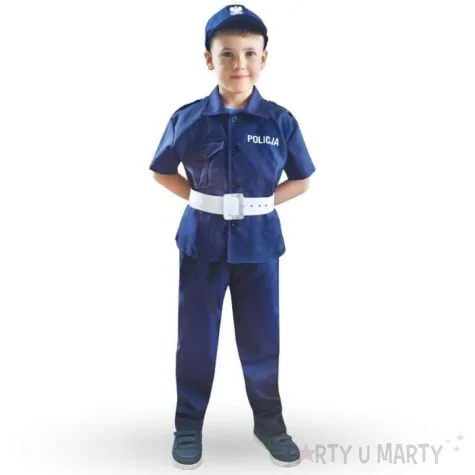 stroj dla dzieci polski policjant granatowy godan 130 140 cm