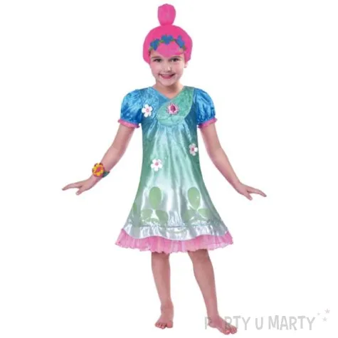 stroj dla dzieci poppy trols rozowy amscan 98 104 cm