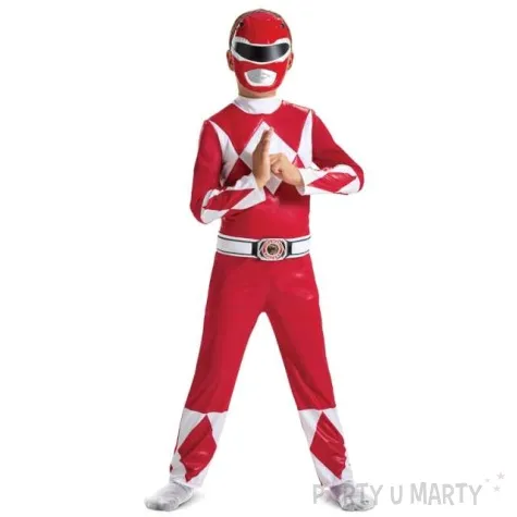 stroj dla dzieci power rangers czerwony disguise costumes rozm 122 128