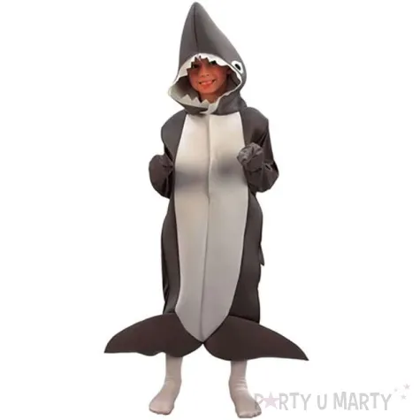 stroj dla dzieci rekin szary fyasa 140 152 cm