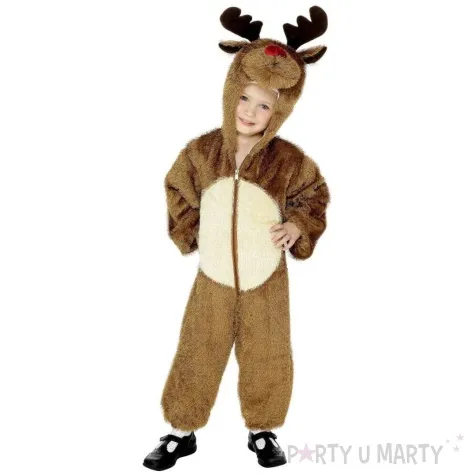 stroj dla dzieci renifer rudolf puchaty kombinezon brazowy smiffys rozm 116 cm