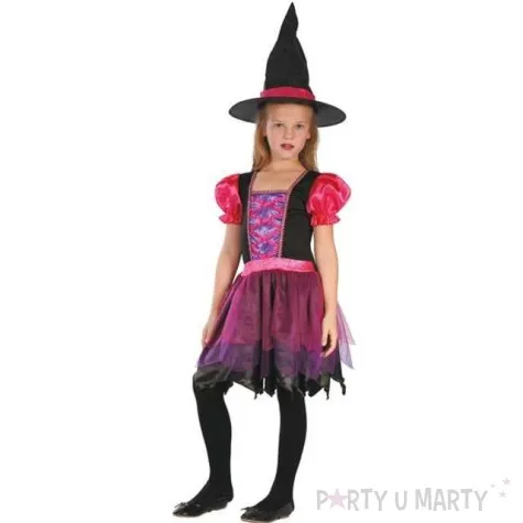 stroj dla dzieci rozowa czarownica rozm 130 140 cm