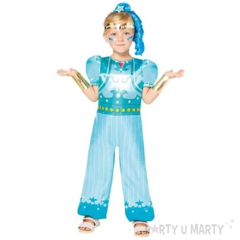 stroj dla dzieci shimmer i shine blekitny amscan 116 128 cm