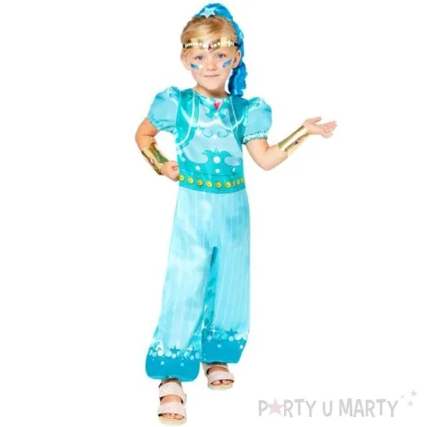 stroj dla dzieci shimmer i shine blekitny amscan 128 140 cm