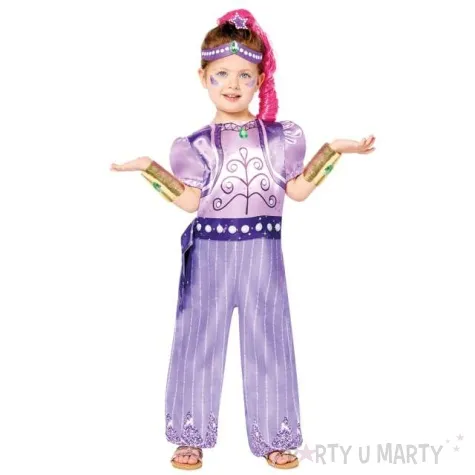 stroj dla dzieci shimmer i shine fioletowy amscan 128 140 cm