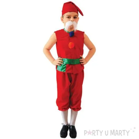 stroj dla dzieci skrzat czerwony kraszek rozm 134 140 cm