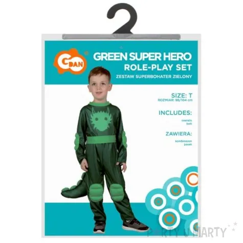 stroj dla dzieci smok superbohater zielony godan 98 104 cm