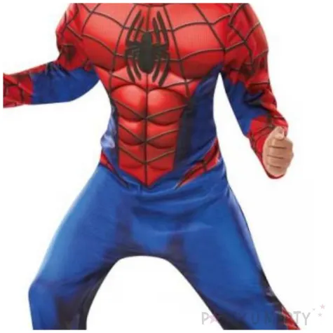 stroj dla dzieci spider man z muskulami rubies rozm 98 104 cm