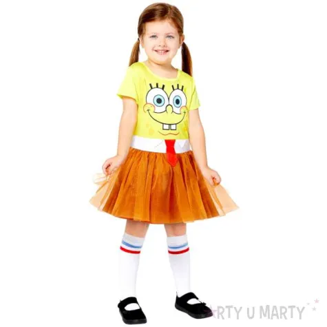 stroj dla dzieci spongebob kanciastoporty dziewczynka amscan rozm 116 128 cm