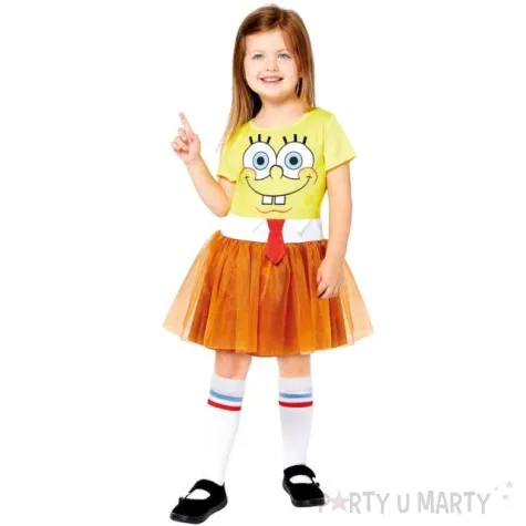 stroj dla dzieci spongebob kanciastoporty dziewczynka amscan rozm 98 104 cm