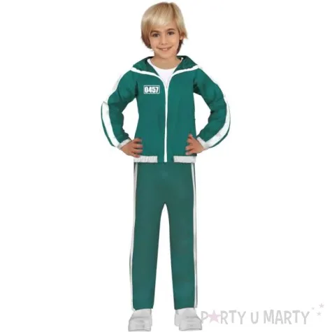 stroj dla dzieci sportowy dres squid chlopiecy zielony guirca rozm 140 152 cm