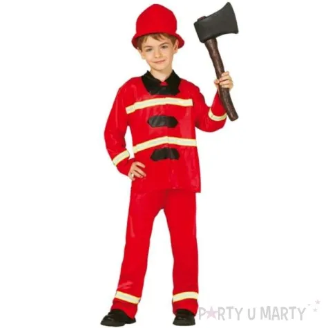 stroj dla dzieci strazak dzielny marek czerwony guirca 134 140 cm