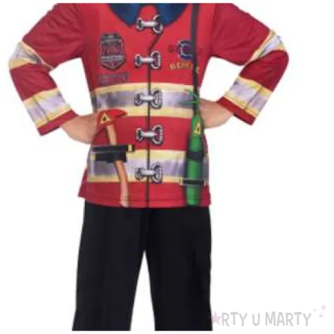 stroj dla dzieci strazak eko w kasku bordowy amscan 116 120 cm