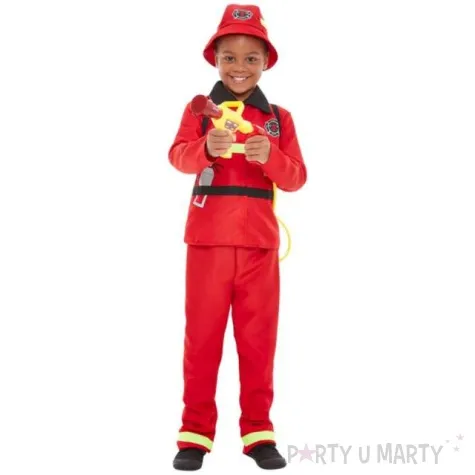 stroj dla dzieci strazak romek czerwony smiffys rozm 116 128 cm