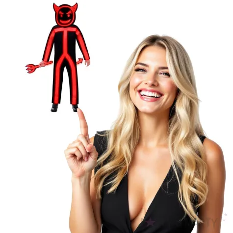 stroj dla dzieci swiecacy diabel czerwony amscan 6 8 lat