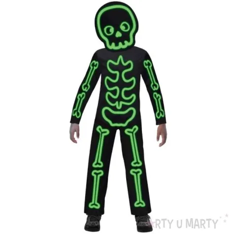 stroj dla dzieci swiecacy szkielet zielony amscan 4 6 lat