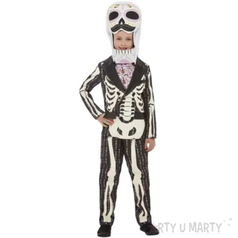 stroj dla dzieci szkielet elegant swieto zmarlych smiffys rozm 130 140 cm