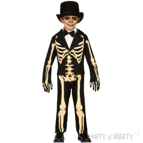 stroj dla dzieci szkielet w garniturze czarny guirca rozm 10 12 lat