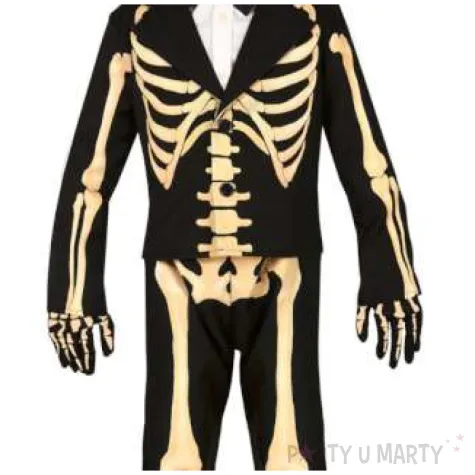 stroj dla dzieci szkielet w garniturze czarny guirca rozm 146 152 cm