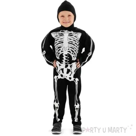 stroj dla dzieci szkieletor czarno bialy folat rozm 6 8 lat