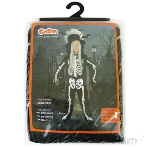 stroj dla dzieci szkieletor z peleryna 128 134