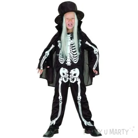 stroj dla dzieci szkieletor z peleryna 140 146